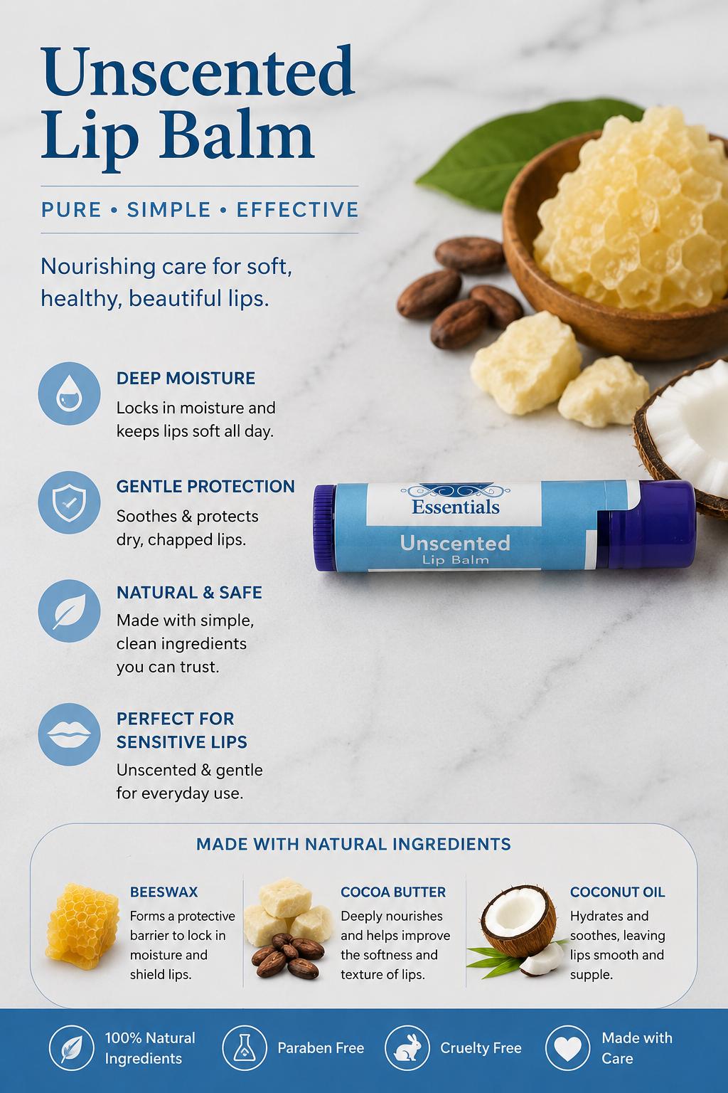 Unscented Lip Balm