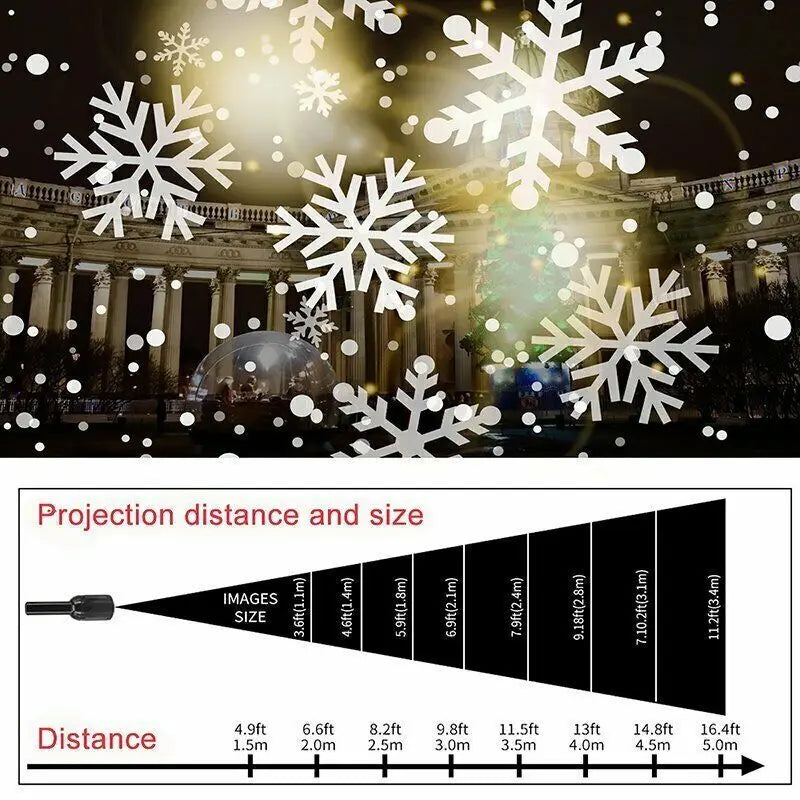 Christmas Snowflake Projector Light – Rotating LED