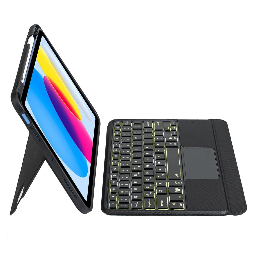 NNEIDS 2022 Ipad 10.9 Touch Keyboard Case - Split Type Bluetooth Leather