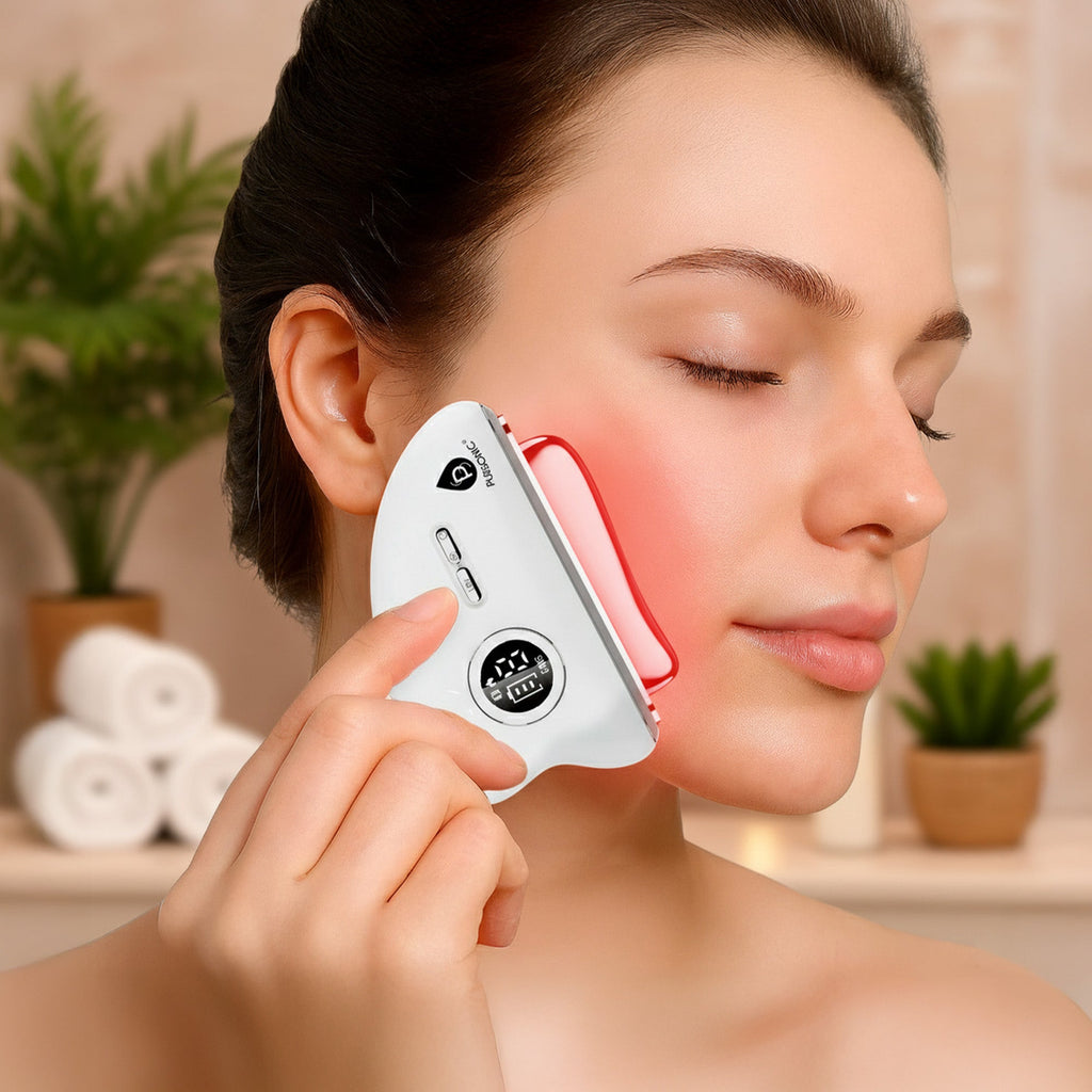 7-in-1 LED Light Therapy Face & Neck Device + Sculpting Wand Gua Sha