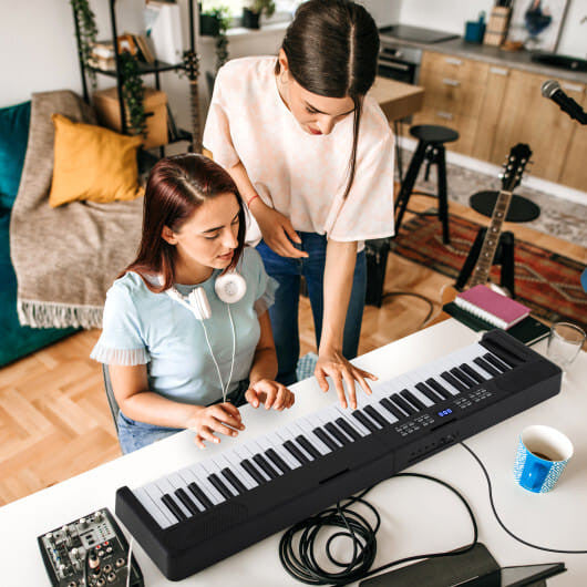 61-Key Foldable Piano Keyboard Full-size Electronic Keyboard with MIDI and Split Function-Pink