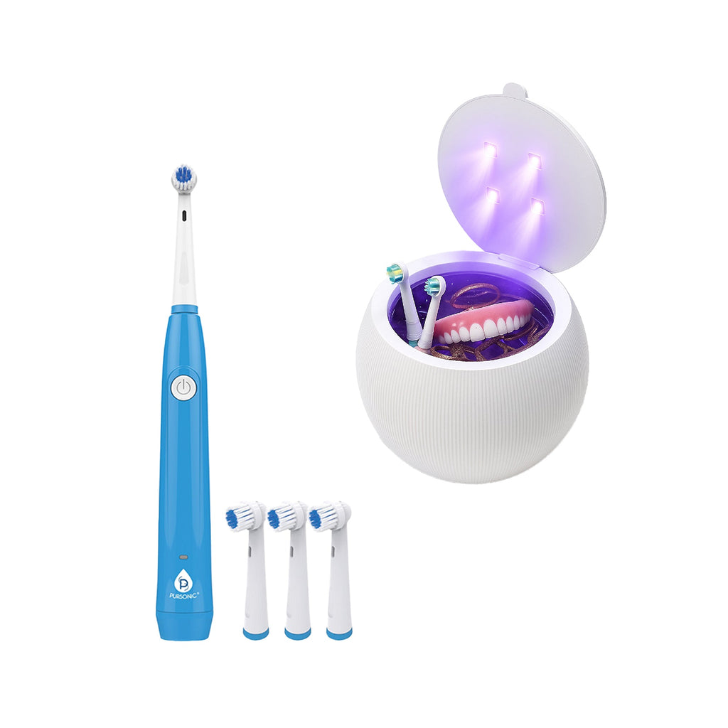 Pursonic Advanced Oral Care & Hygiene Bundle – Ultrasonic Cleaner Pod + Rechargeable Electric Toothbrush