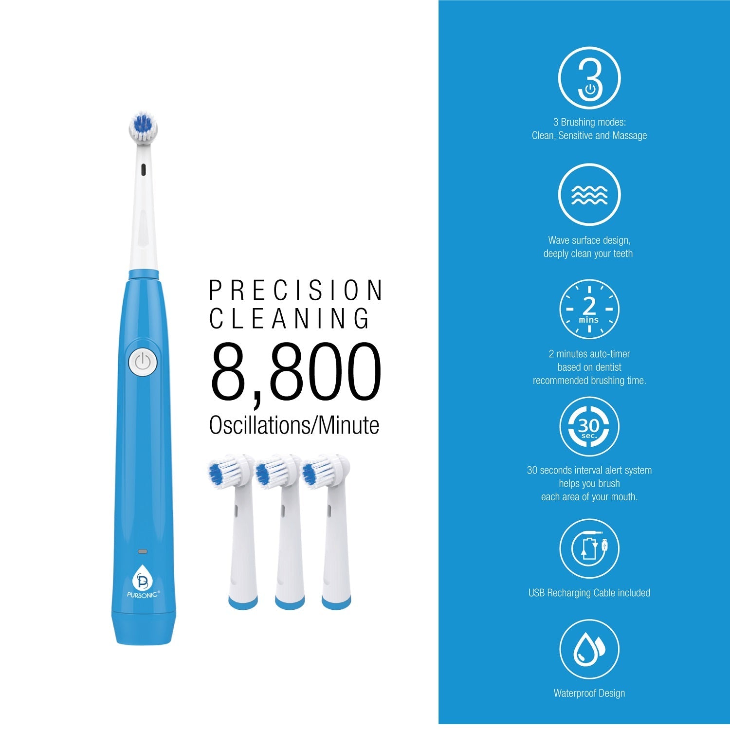 Pursonic Advanced Oral Care & Hygiene Bundle – Ultrasonic Cleaner Pod + Rechargeable Electric Toothbrush