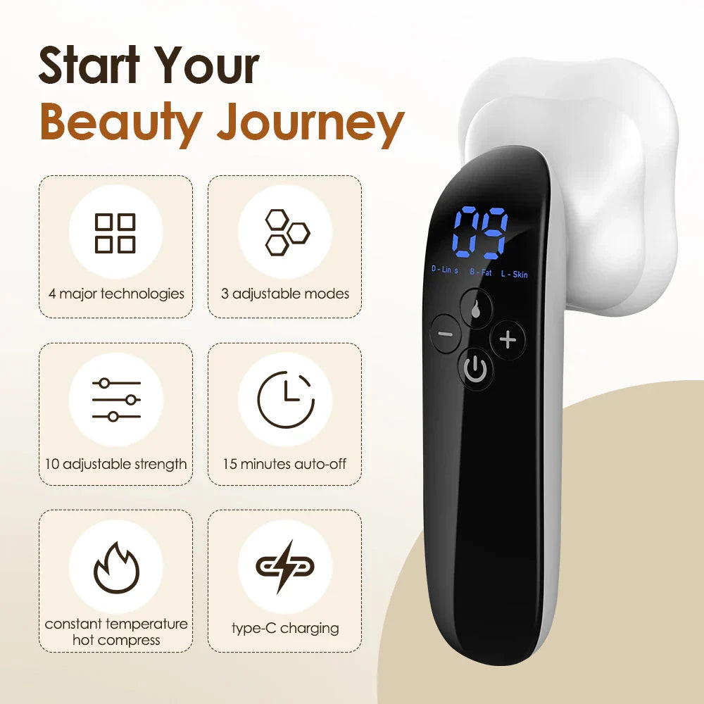 Cordless Electric Body Sculpting Massager Fat Burning Black