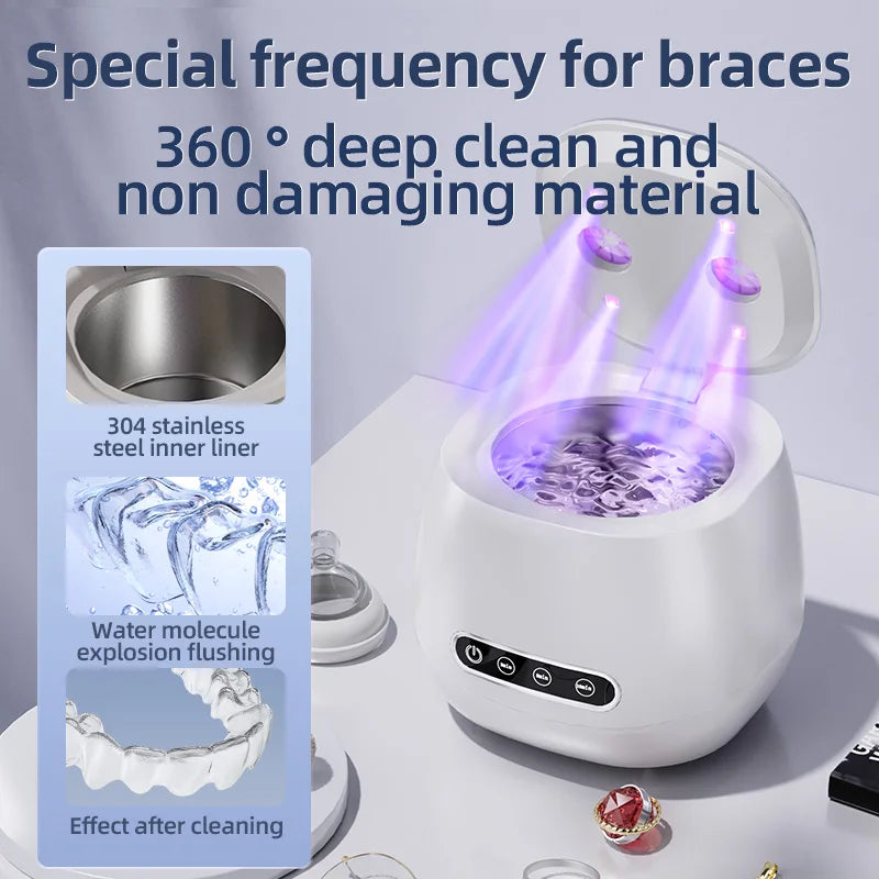 NNEOBA Ultrasonic Cleaner with UV Light – Jewelry & Denture Cleaning Machine
