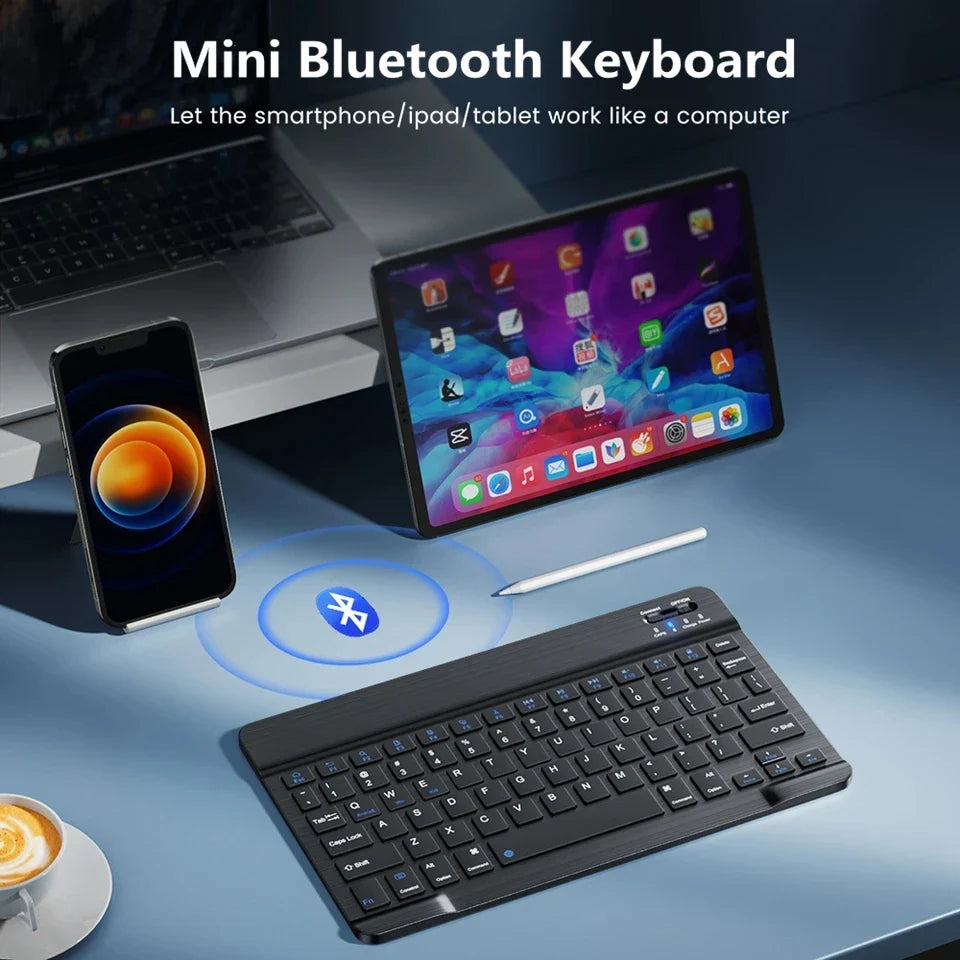 NNEOBA Bluetooth Wireless Keyboard & Mouse Combo for iPad Mac PC
