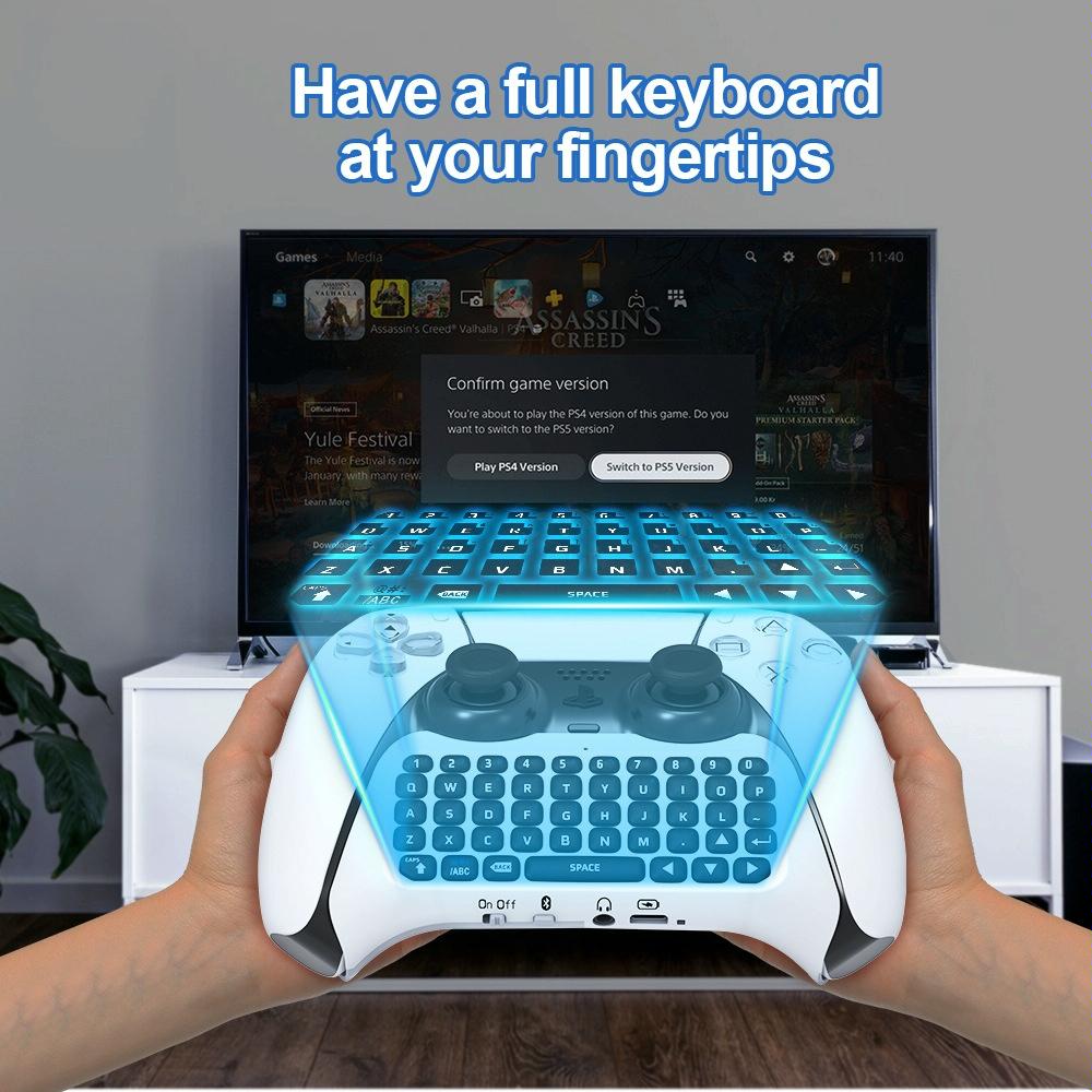 NNEIDS Wireless Bluetooth Keyboard For Ps5 - Chat & Voice Compatible