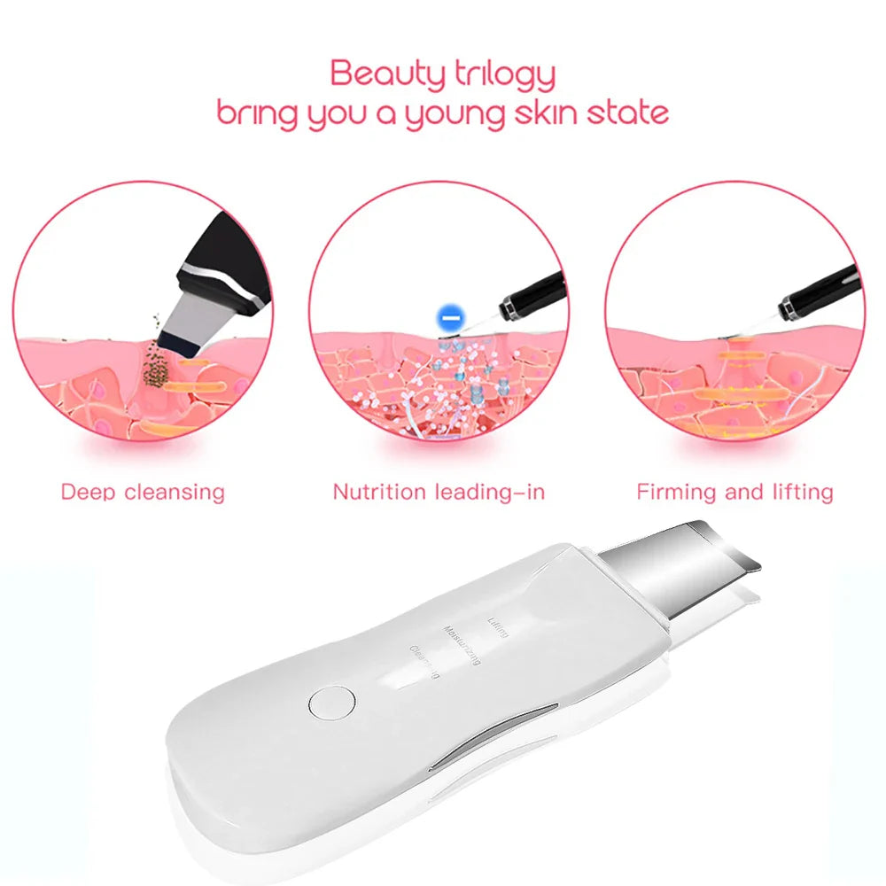 Ultrasonic Skin Scrubber Deep Facial Cleaner