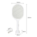 NNEDSZ White Rechargeable Electric Mosquito Racket - 2-in-1 Mosquito Killer with Lithium Battery, Fly Swatter & Mosquito Zapper for Home Use
