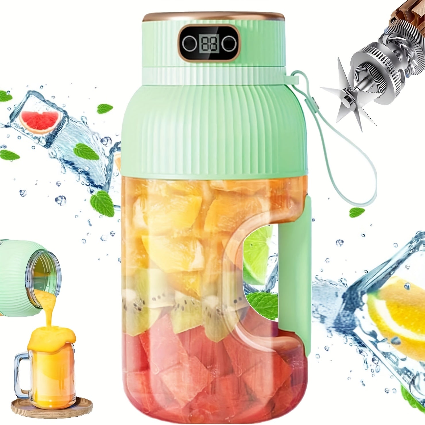 NNETM Portable 10-Blade Juicer Blender