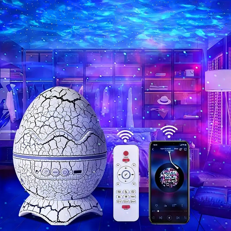 Dinosaur Egg Galaxy Star Projector Lamp